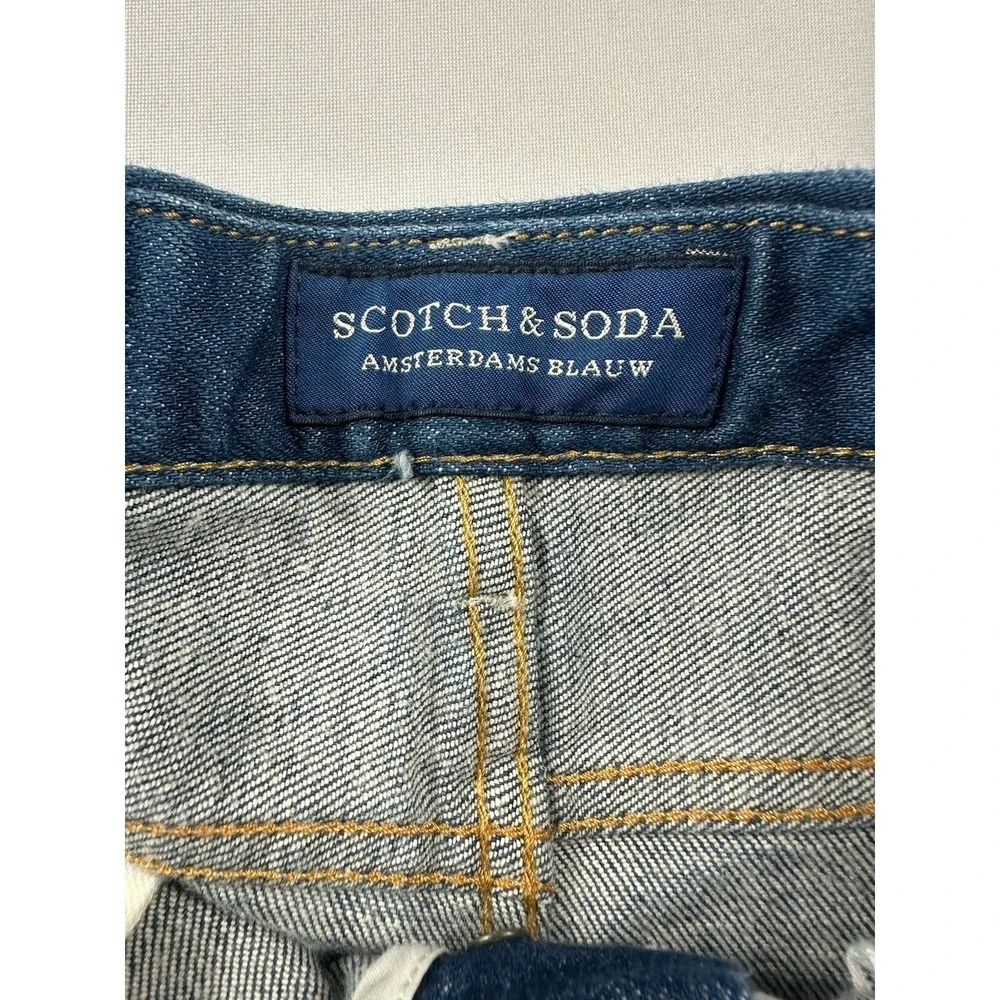 Scotch & Soda Phaidon Skinny Jeans Mens 30x34 Blue Button Fly Amsterdams Blauw